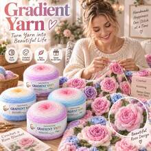 200g Extra Large Ball, Colorful Candy Tones, Natural Gradient Color, Knitted Blanket, Shawl, Crochet Cushion, Beginner Friendly, Multiple Color Options - Two-tone Light Mist - View 1