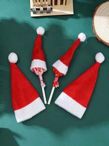 8pcs Mini Red Santa Hats, Small Christmas Hats For Handicrafts, Christmas Party Table Decoration - Multicolor - View 4