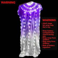 1pc Adult LED Glowing Silk Dance Fan, Designed For Women, Long Flowing Glowing Hand Fan, Shiny Stage Accessory, Suitable For Carnival, EDM Concerts And Parties - Flowing Water Fan - View 11