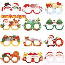 6/12pcs Kacamata Pesta Natal - Desain Santa, Kepingan Salju, dan Rusa Kutub yang Meriah untuk Dewasa & Remaja, Kacamata Kertas untuk Perayaan Liburan - MultiWarna - View 5
