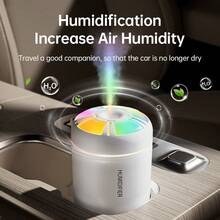 USB Mini Aurora Humidifier RGB Rainbow Night Light Large Mist Volume Quiet Aromatherapy Diffuser Suitable For Car Office Desktop Home - Mist - View 6