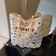 Hasbro Cute Cartoon Print Canvas Tote Bag, Stylish Shoulder Handbag, Large Capacity Reusable Shopping Bag For School Daily Travel Gift - Multi-color - View 15