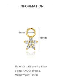 1PC 925 Sterling Silver Dainty Flower Irregular Earring Charms Piercing Cartilage Helix Conch Earrings Jewelry Making Own Accessories Daily Gift - Gold - View 23