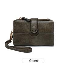 FOREVER MIYIN Vintage Bifold Wallet For Women, Snap Button Short Purse With Wrist Strap, Multi Card Slots And ID Window With Zipper Coin Pocket Ideal For Daily Use - Multicolor - View 15