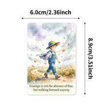 36Pcs Cozy Watercolor Kindness Cards, Gentle Boy & Kitten Illustration Quote Flashcards, Inspirational Art Cards For Journaling, Desk Decor & Gift - Multicolor - View 10