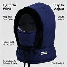 1PC Solid Color Waterproof Casual Fleece Warm Winter Hat, Unisex Multi-Functional Hat Scarf Mask 3-In-1, Suitable For Daily Outings, Skiing, Cycling, Perfect Christmas Gift For Boyfriend/Girlfriend, Essential Winter Clothing Accessory - Multicolor - View 7