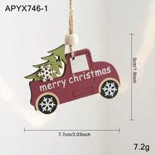 New Christmas Sleigh Reindeer Wooden Creative Small Ornament Light Hanging Decoration Christmas Festival Decor Gift - Multicolor - View 4