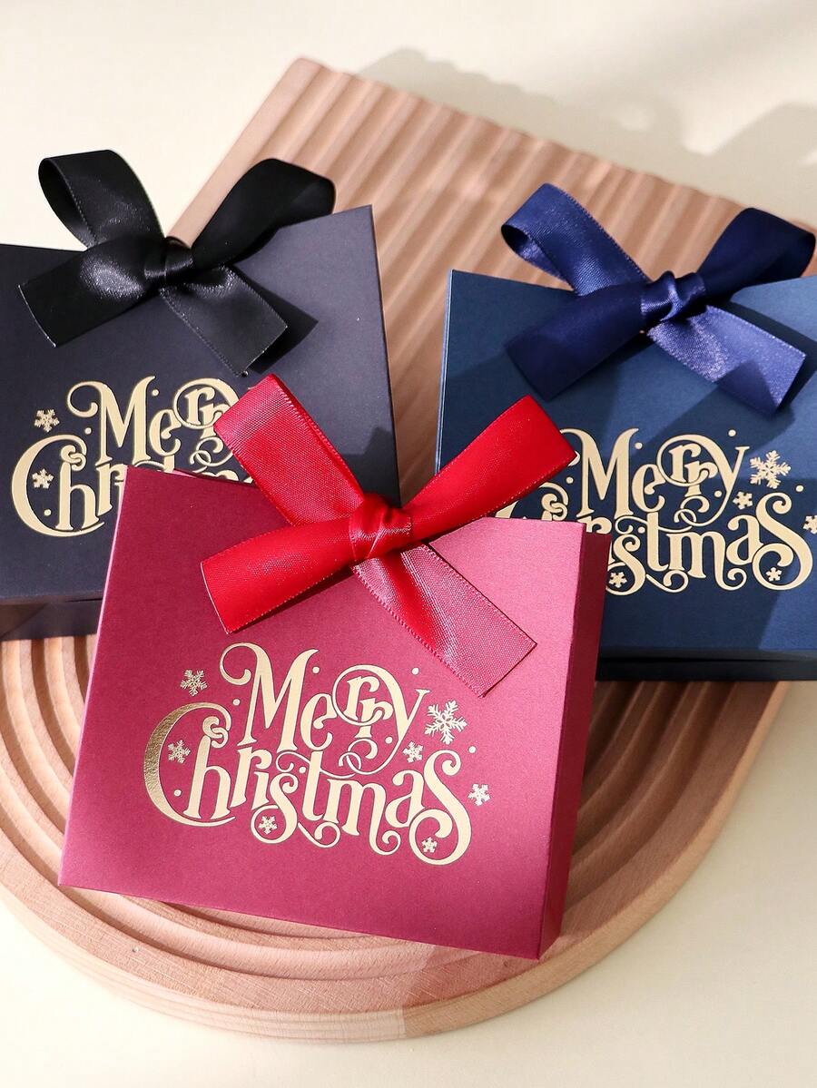 15pcs Christmas Gold Foil Square Gift Boxes/Creative Gift Boxes - Premium Gold Foil Christmas Merry Snowflake Pattern Gift Boxes