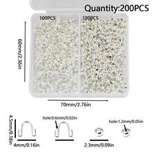 1 Set 200pcs U-Shaped Buckle + Positioning Bead Accessories Kit, Suitable For Handmade DIY Bracelets, Necklaces, Jewelry Decoration Materials And Tools - Buckle Positioning Beads - View 12