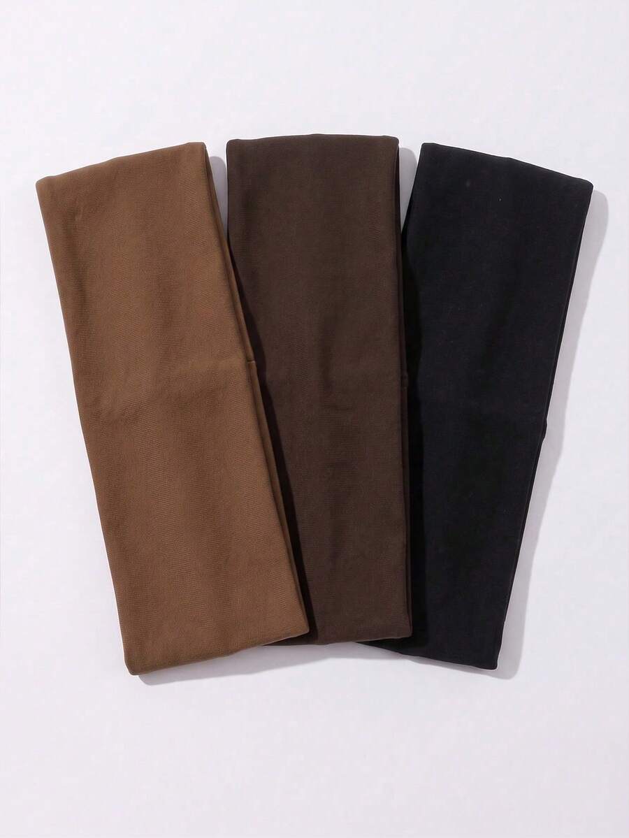 3 Pcs Wide Headbands For Women Soft Stretchy Non Slip Hair Bands Elastic Head Wraps For Yoga Running Daily Neutral Earth Tones Hair Accessories Autumn