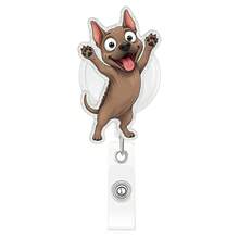 1pc Funny Shiba Inu Bubble Blowing Acrylic Retractable Badge Reel, Highly Attractive ID Card Holder Anti-Loss Clip - Multicolor - View 13
