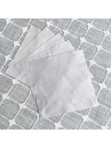 3pcs/5pcs Set Black & White Square Microfiber Glasses Cleaning Cloth, Super Fine Fiber Lens Polish Cloths, Dust Proof Lens Wipe In Bulk - Glasses Cloth - View 24