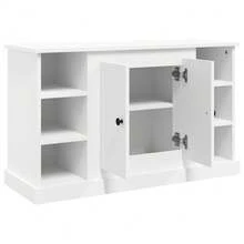 Buffet Blanc 100x35,5x60 cm Bois d'ingénierie - Blanc - Voir 8