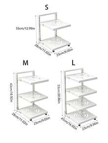 Scaffale multifunzionale per la cucina, portapentole, organizer sotto il lavandino, 1 pezzo - Bianco - Visualizzare 6