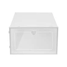 20 Flip-Top Shoe Boxes, Made Of PP, Stackable Shoe Boxes, Multi-Purpose Storage Boxes, Off-White With Heart Design - View 3