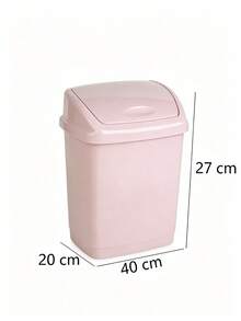 Household Swing-Top Trash Can, Lidded Odor-Proof Plastic Waste Bin, Multi-Size Storage Bucket For Living Room, Bedroom, Bathroom - Multicolor - View 14