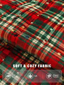 1PC Christmas Plaid Chenille Sofa Cushion Cover, Festive Holiday Check Pattern Couch Slipcover For Living Room Home Decor, Non-Slip Backing, Pet Friendly, Machine Washable For 1/2/3/4 Seater Sofa - Multicolor - View 4
