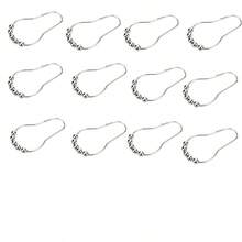 12/24pcs Metal Shower Curtain Hooks With 5 Rolling Balls, Smooth Sliding Shower Curtain Rings, Bathroom Curtain Hanging Hooks, Home Bathroom Curtain Hardware Accessories - Hanging Ring - View 11
