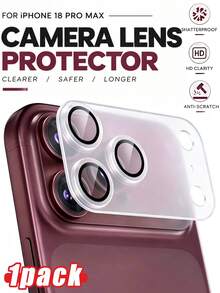 1pc Transparent Matte Anti-Fingerprint Anti-Scratch PET Camera Lens Protector, No Accessories, Compatible With IPhone 18Pro Max/18Pro/17Pro Max/17Pro, Daily Use Phone Lens Protection Accessory - Clear - View 1