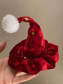 1pc Star Christmas Hat Hair Clip, Christmas Holiday Atmosphere Photo Prop Headpiece - Multicolor - View 3