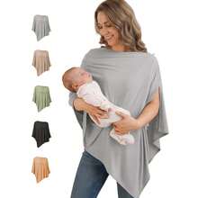 Soft Stretchy Breathable Nursing Cover For Breastfeeding, 360° Full Privacy Wearable Nursing Shawl, Multi‑Function Car Seat Canopy Sun Shade - Multicolor - View 2