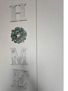 Wooden Vintage Theme "HOME" Letter Shaped Wall Decor, Artificial Floral Wreath Combination Hanging Ornament, Suitable For Entryway/Living Room Background Wall Home Decoration - 1PC - View 6