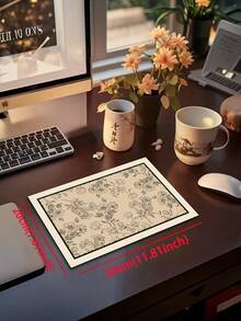 1 Pc Light Brown Floral Pattern Kitchen Mat, 3.5 Mm Soft Rubber That Absorbs Water And Is Easy To Clean. Suitable For Corridors, Bathrooms, Living Rooms, Outdoor Door Mats, And Toilets. Useable Throughout The Year And For Various Holidays. - Multicolor - View 14