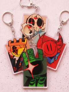 4pcs Forsaken Killers Game Killer Acrylic Keychain, Anime Style, Slasher/1x1x1x1 Game Character Card Design, Backpack/Shoulder Bag Pendant, Car Key Ring Accessory, Ideal Gift For Gamers And Friends - Multi-color 1 - View 2
