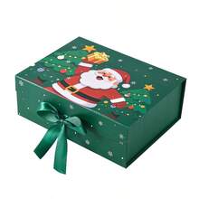 1 hộp quà Giáng Sinh kèm nơ ruy băng satin, hộp đựng quà Noel bằng bìa cứng dày gia cố, nhiều họa tiết và kích cỡ lễ hội, bao bì quà tặng cho quà Giáng Sinh - Nhiều màu - Xem 11