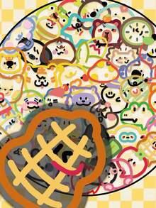 50pcs/60pcs/110pcs Colorful Graffiti Bubble Stickers (PET) Are Suitable For Decorating Laptops, Cell Phones, Planners, Scrapbooks, Bumper Decals, Skateboards, Motorcycles, And Suitcases. They Are For Single-Use And Are Perfect As Party Favors. - Multicolor - View 4