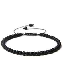 4mm Fine Bead Bracelet, Adjustable Natural Stone Semi-Precious Gemstone Yoga Beads Handmade Bracelet Jewelry - Bracelet - View 49