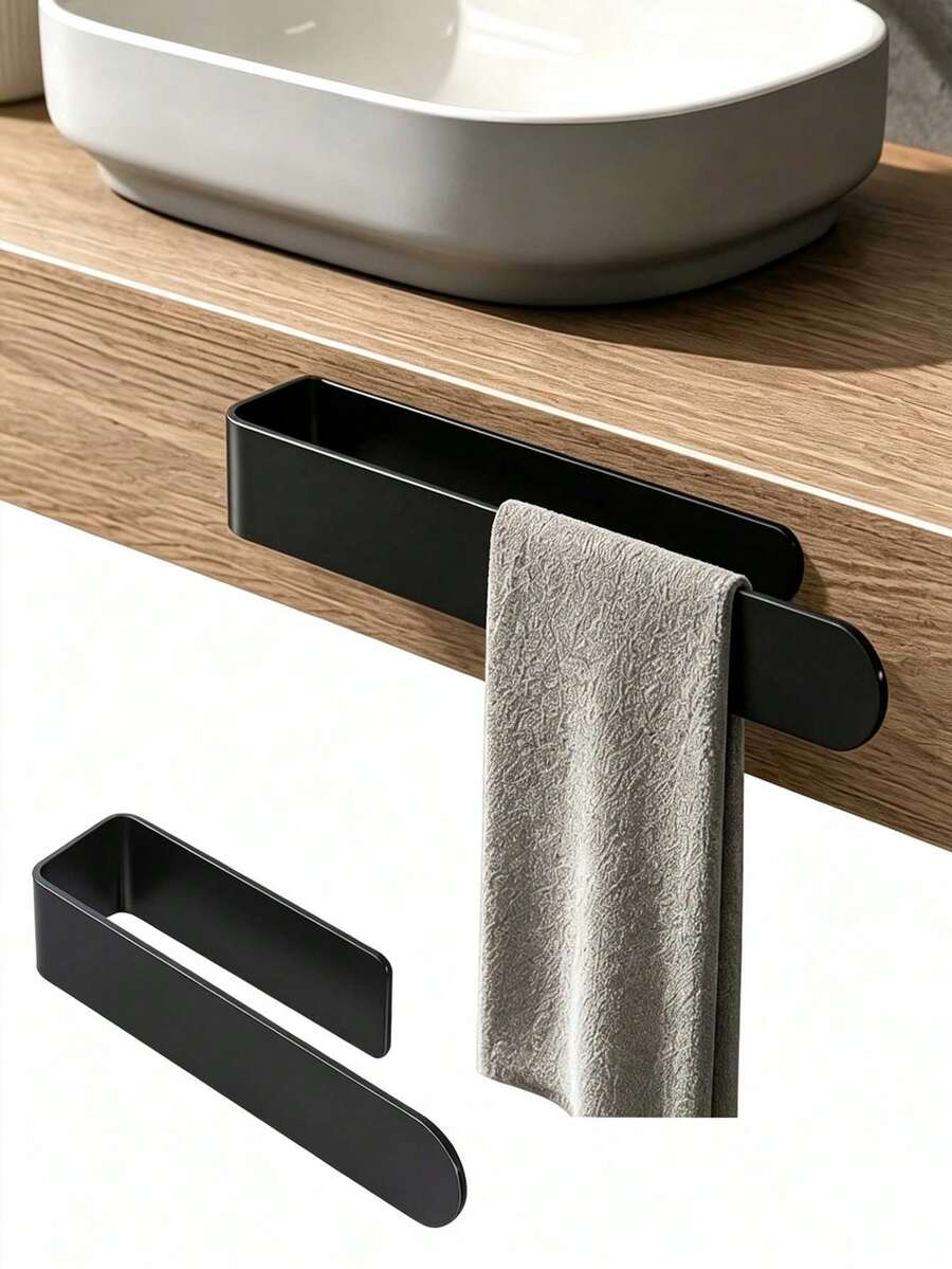 U-Shaped Wall-Mounted Towel Bar, No-Drill Bathroom Towel Rack, Multi-Functional Wall-Mounted Handkerchief Storage Hook, Space-Saving Kitchen Dishcloth Handkerchief Rack, Minimalist Wall-Mounted Bath Towel Storage Rack