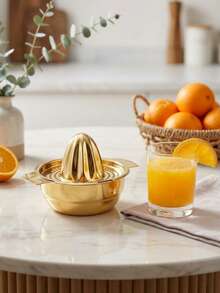Stainless Steel Manual Juicer, Fruit Lemon Orange Presser, Hand-Pressed Small Portable Citrus Juicer, Easy Squeeze, With Bowl-Shaped Container, 2 Spouts, Bowl Design, Easy To Clean, Suitable For Outdoor Gatherings, Halloween, Christmas - Silver - View 10