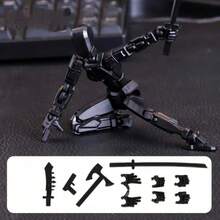 T13 Lucky Robot Articulated Action Figure, Poseable Multi-Joint Robot Toy With Sword Accessories, Movable Humanoid Model For Creative Posing, Desk Display And Collecting - Multicolor - View 13