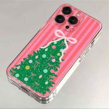 1pc Christmas Tree Phone Case For 17 Pro Max, 17 Pro, 17 Air, 17, 16 Plus, 15, 14, 13, 12 Pro Max, 11 - Pink - View 5