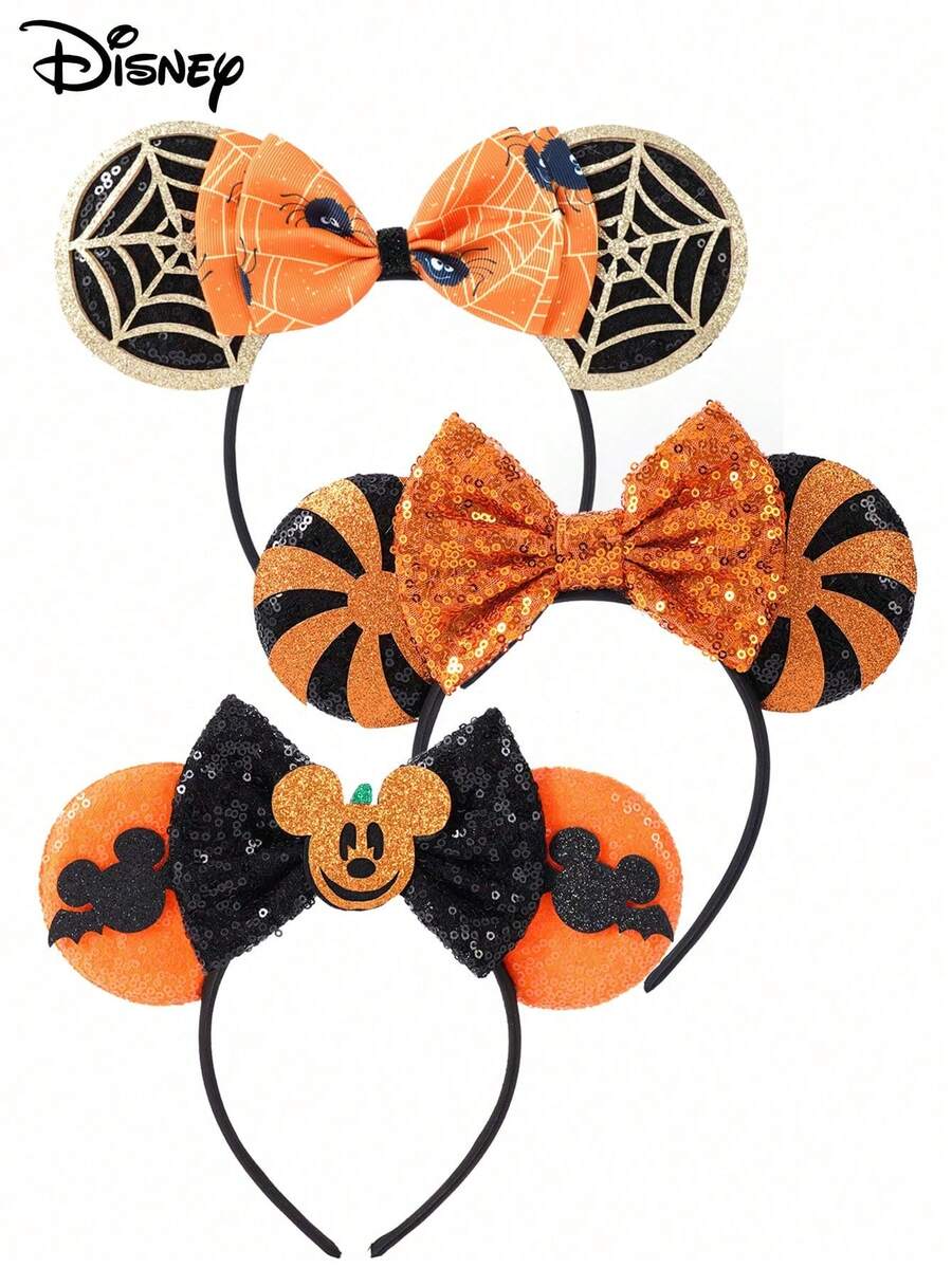 Hasbro 1pc Halloween Party Pumpkin Bow Decor Headband, Halloween Candy Element Lollipop Style Hairband Headband Accessory, Holiday Party Gift - Multicolor - View 1