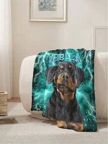 1pc Customized Photo Blanket, Personalized Flannel Blanket With Photo And Text, Office Nap Blanket, Comfortable Blanket, Mother's Day And Father's Day Gift For Parents, Bedding Blanket, Bed Customized Blanket, Customized Text Blanket, Home Personalized Customized Blanket - Multicolor - View 8