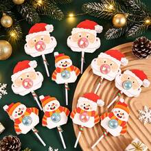 25pcs/50pcs Christmas Party Gift Candy Lollipop Card Paper Cards Decoration Cards Double Layer 3D Christmas Atmosphere Desktop Gift Packaging Decoration Card Paper - View 4