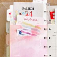 Watercolor Texture Index Dividers With Built-In Pockets, Loose-Leaf Binder Dividers For Journal Archiving And Receipt Organization Stationery Inserts - A - View 4