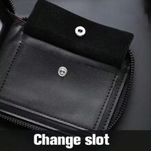 Men'sWallet A-Z26surnameinitialspatternBlack,ZipperClosure,Multiple CardSlots,Large Capacity,Stitching Design-Perfect Gift For Father,Husband,Brother - Black - View 9