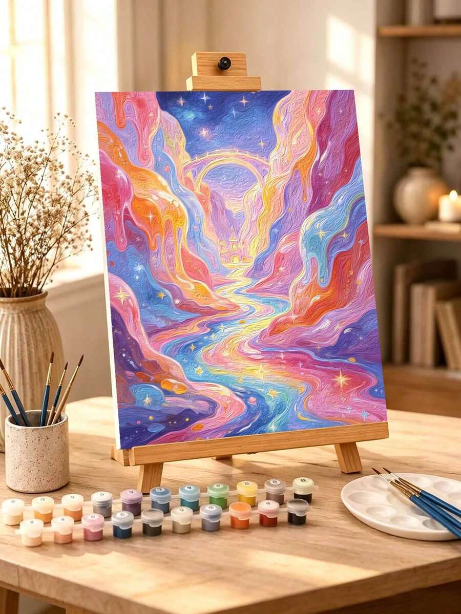 DIY Magical Fantasy Castle Galaxy (Frameless Or Framed 8x12 / 16x20 Inches) Paint By Numbers Kit(Acrylic) Arts & Crafts For Adult Beginners, Home Wall Decor, And Holiday Gifts For Relaxation And Home Aesthetic - Sets - View 1