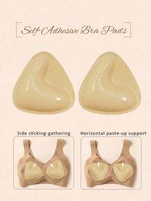 1 Pair Double-Sided Adhesive Triangle Push-Up Breast Pads, Suitable For Strapless Bras, Bikinis, Swimsuits, Sports Bras, Invisible Support - Multicolor - View 11