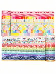 27 Rolls Rainbow Washi Tape Set, Metallic Foil & Patterned Decorative Tapes For Journals, Planners, DIY Arts, Crafts, Scrapbooking, Gift Wrapping, Back To School Essential - Multicolor - View 13