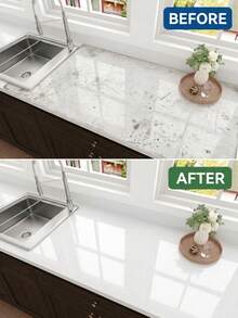 1 Gulungan Kertas Kontak Putih untuk Meja Dapur, Wallpaper Perekat Mandiri untuk Dinding, Lemari, Meja, Dapur, Cocok untuk Meja Dapur - Putih - View 3