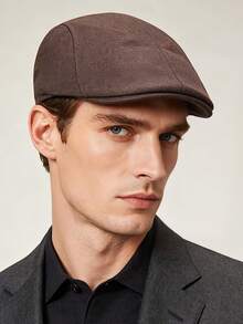 1/2 buah Baret Unisex Warna Polos yang Dapat Diatur, Topi Kasual Luar Ruangan Modis, Cocok untuk Musim Gugur/Dingin, Jalanan, Bisnis, Pesta - MultiWarna - View 2