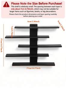 Multi-Layer Wall-Mounted Storage Rack, Made Of Fiberboard, Multi-Functional Display Shelf, Suitable For Office And Home Decor, Great For Displaying Sculptures And Decorations, Fashionable And Practical. - Multicolor - View 5