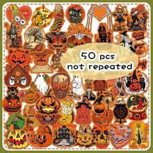 50pcs Vintage Cartoon Halloween Ghost Skull Creative Decorative Storage Box Stationery Notebook Stickers - Multicolor - View 8