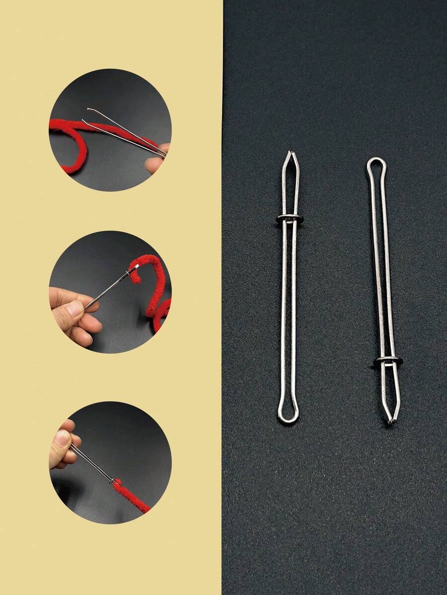 1pc Elastic Band Threader/Puller (Sewing DIY Tool, Waistband Threading Needle), Threading Needle Clip, Threading Band Tool, Home DIY Threading Tool
