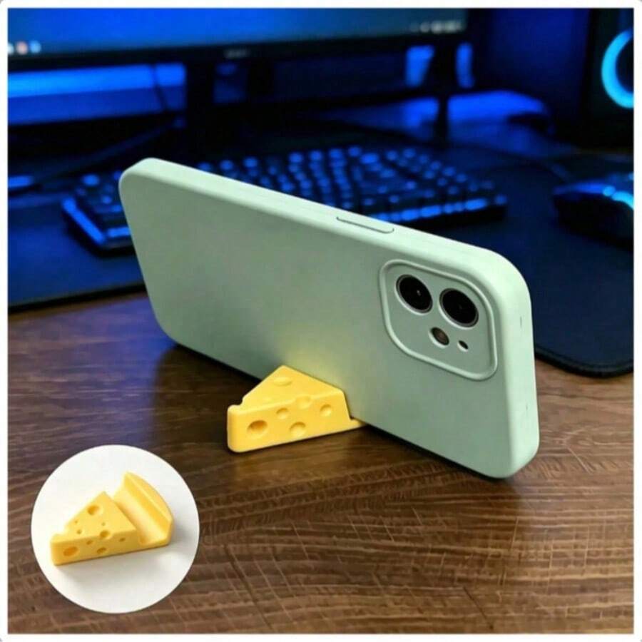 Butter Cheese Phone Stand Keychain Pendant Desktop Decor Lightweight Portable Phone Holder - A - View 1
