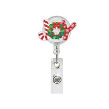 1pc Christmas Acrylic Christmas Tree Candy Cane Transparent Retractable Badge Reel - Multicolor - View 3
